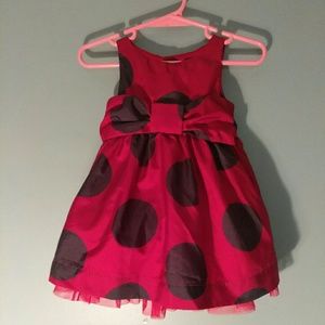 Baby Gap Girls Dress Crimson w/Polka Dots 3-6 Mos